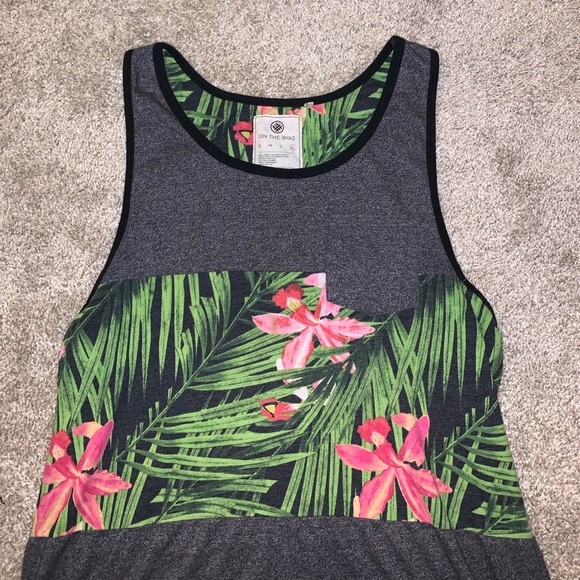 On the Byas Green & Gray tropical tank top sz XL - Picture 5 of 11
